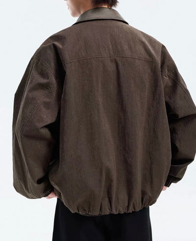 COLLAR LEATHER JACKET