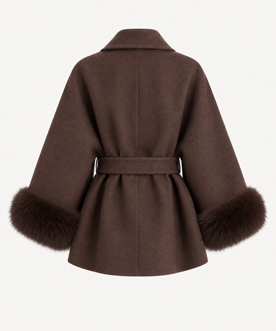 FURRY WRAP COAT