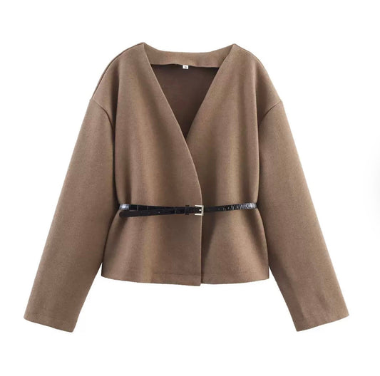 BELTED CARDIGAN JACKET