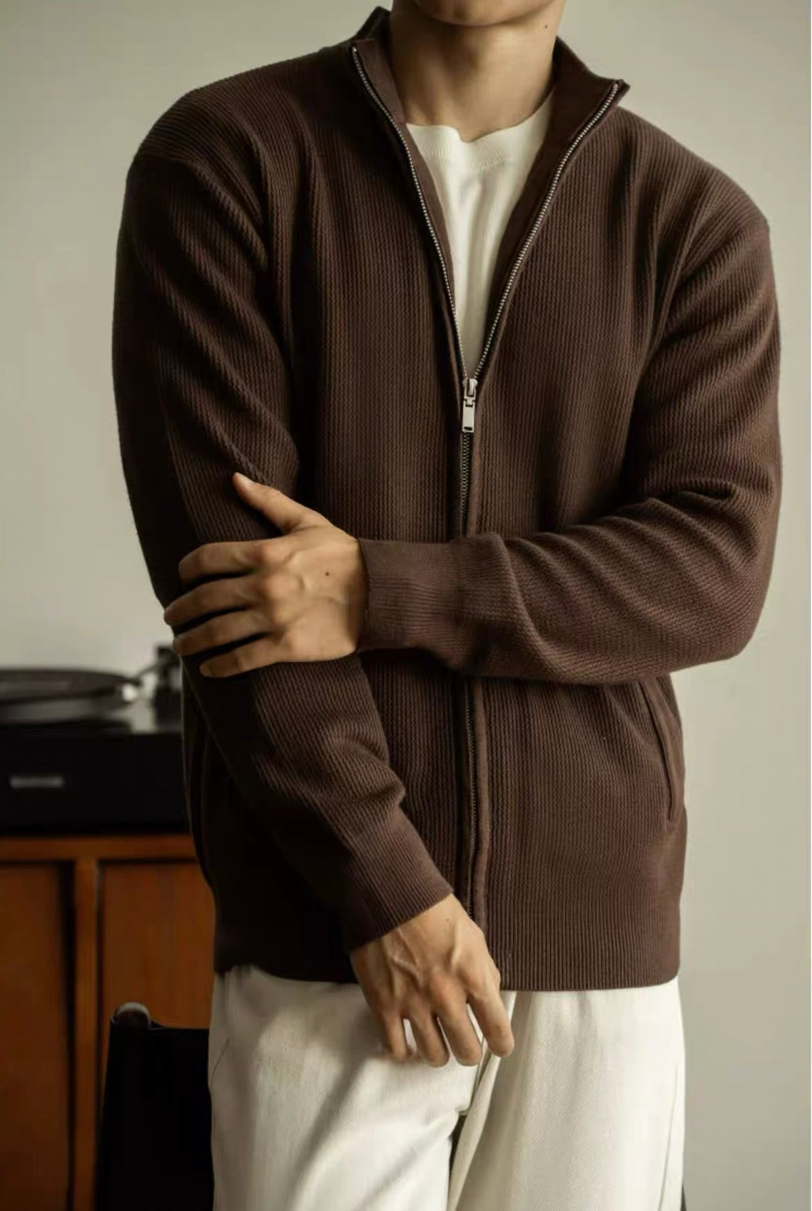 Eleganter Zip-Cardigan