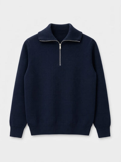 NAVY QUARTER ZIPPER