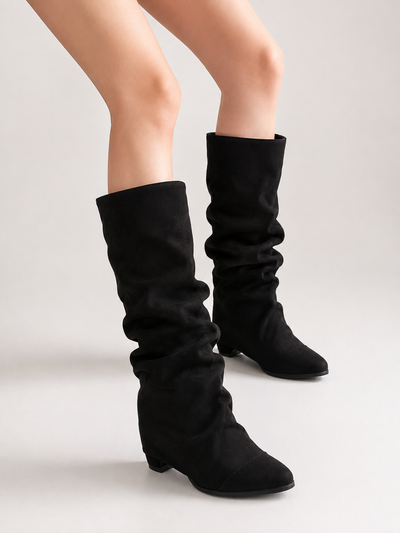 FOLD-OVER HEELED BOOTS